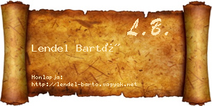 Lendel Bartó névjegykártya